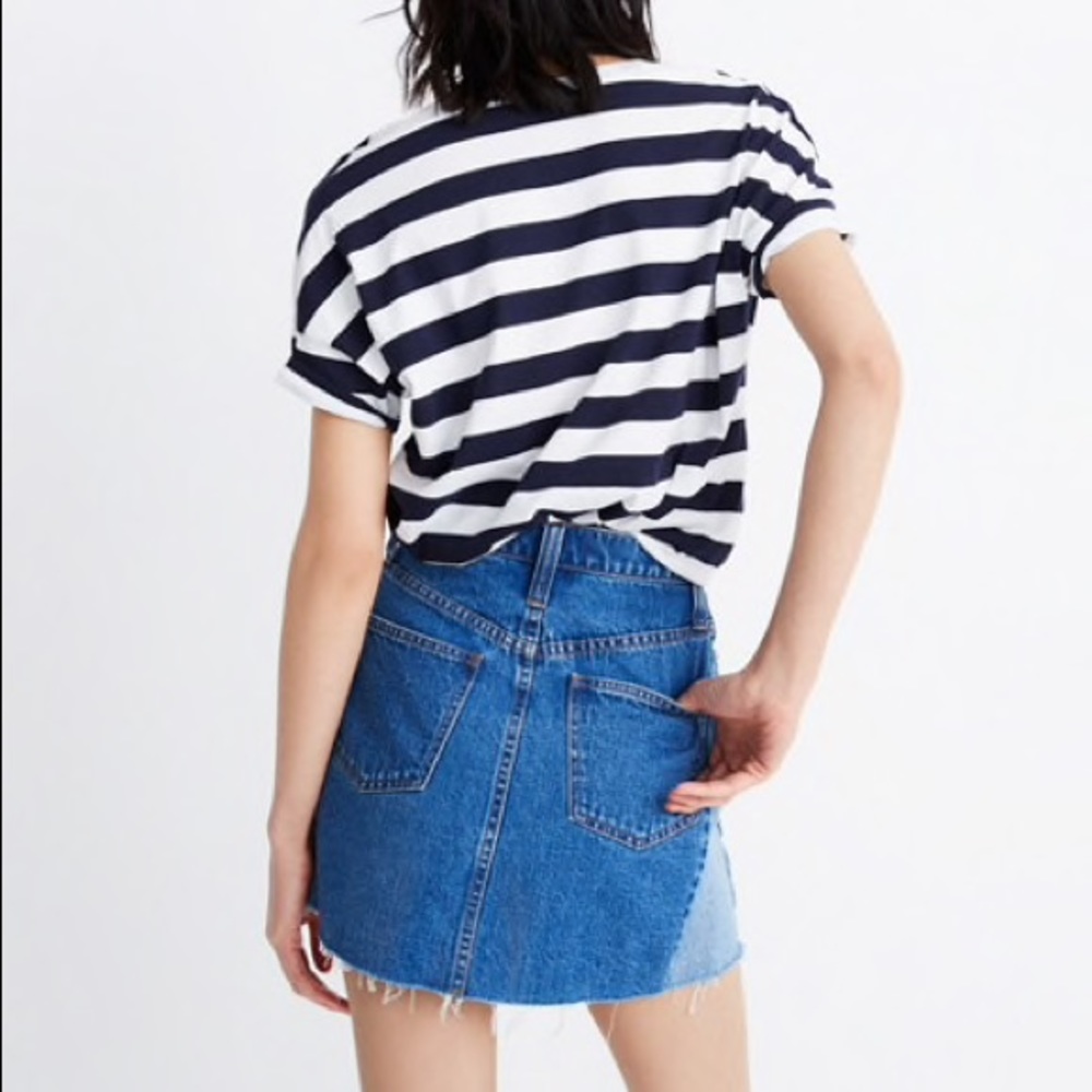 Madewell Rigid A-Line Mini Skirt- Pieced Edition - Picture 2 of 7